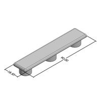 60-100-2 MODULAR SOLUTIONS POLYAMIDE PART<br>END CAP 90MM X 18.5MM LIGHT GRAY